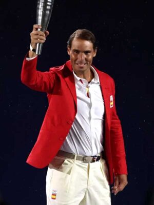 Rafael Nadal Paris 2024 Olympics Red Blazer Coat