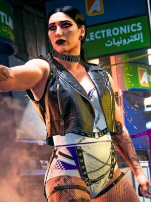 Rhea Ripley Call Of Duty Black Leather Vest