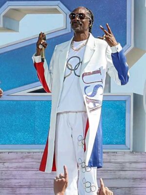 Snoop Dogg Olympics LA28 Handover Celebration USA Leather Coat