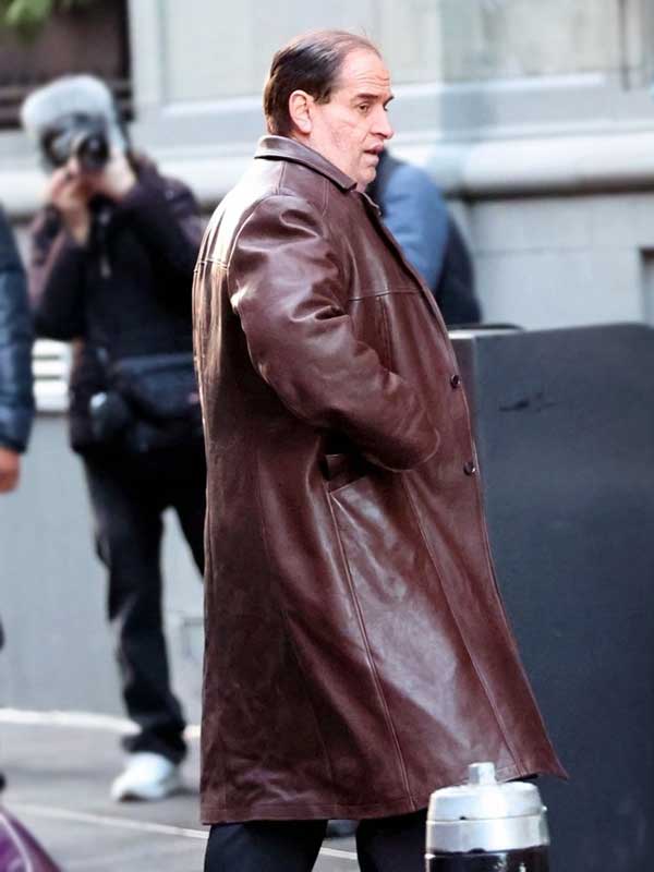 The Penguin Colin Farrell Oswald Cobblepot Brown Leather Coat