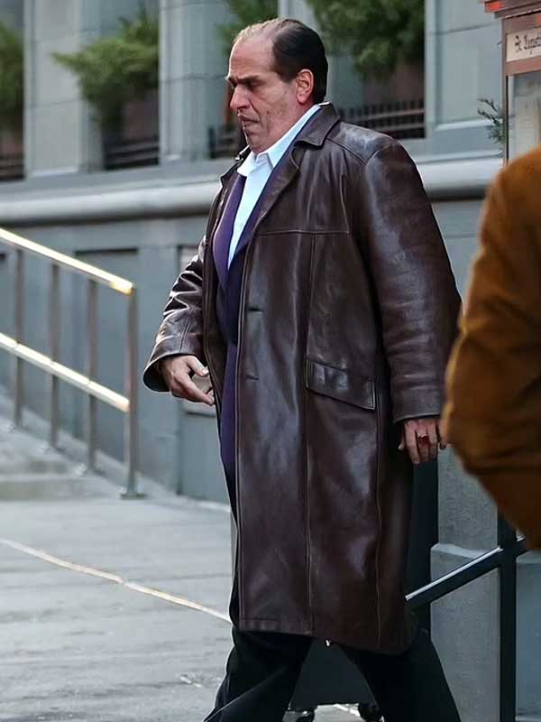 The Penguin Colin Farrell Oswald Cobblepot Brown Leather Coat