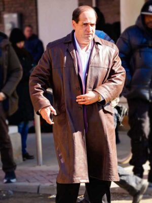 The Penguin Colin Farrell Oswald Cobblepot Brown Leather Coat