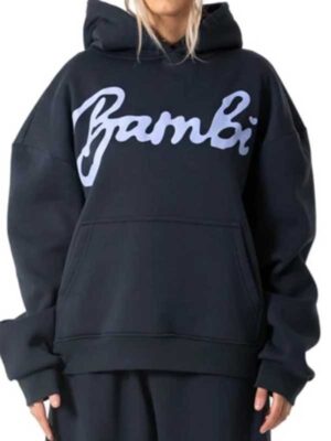 Unisex Bambi Oversized Pullover Navy Blue Hoodie