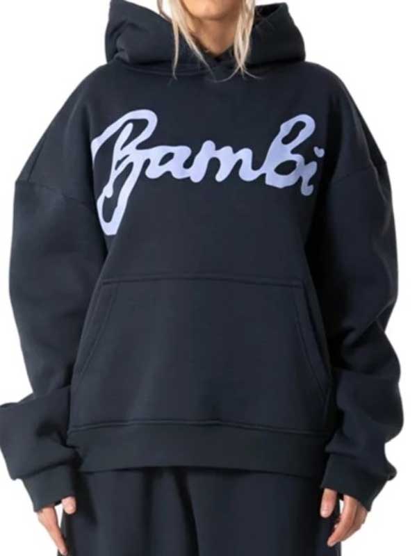 Unisex Bambi Oversized Pullover Navy Blue Hoodie