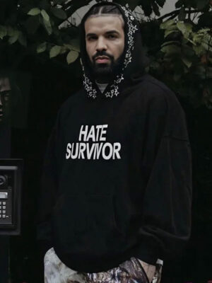Unisex Drake Hate Survivor Black Oversized Hoodie
