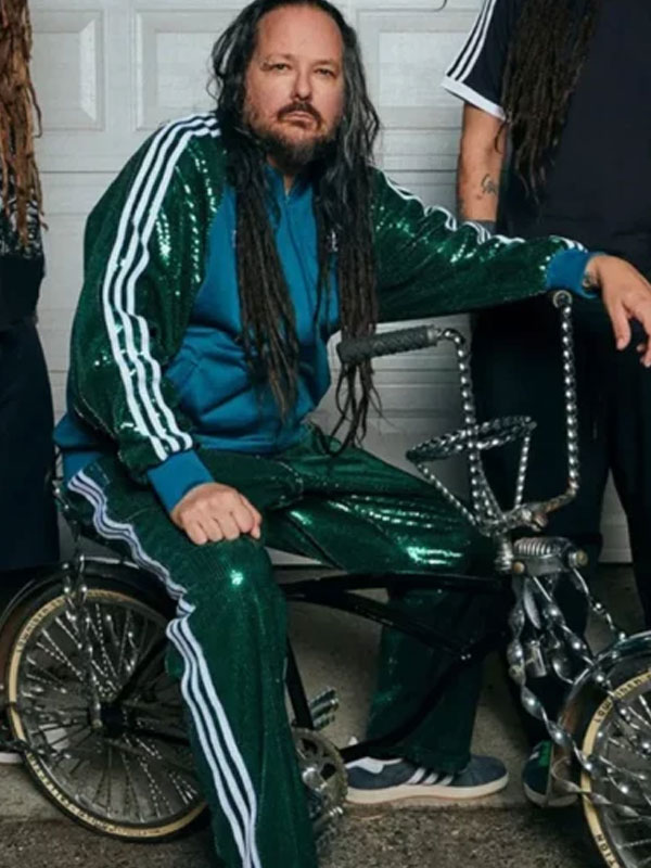 Unisex Korn X Adidas Green Sequin Tracksuit