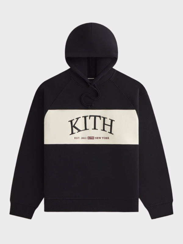 Unisex Pullover Kith Maverick Panelled Black Hoodie