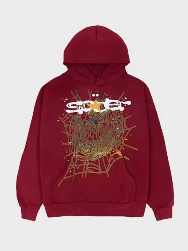 Unisex Sp5der Logo Maroon Pullover Hoodie