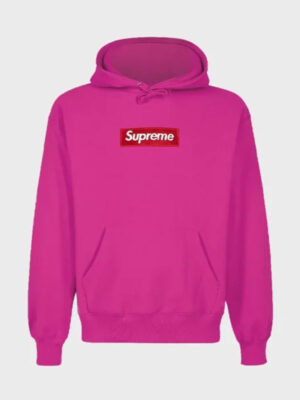 Unisex Supreme Box Logo Pullover Pink Hoodie