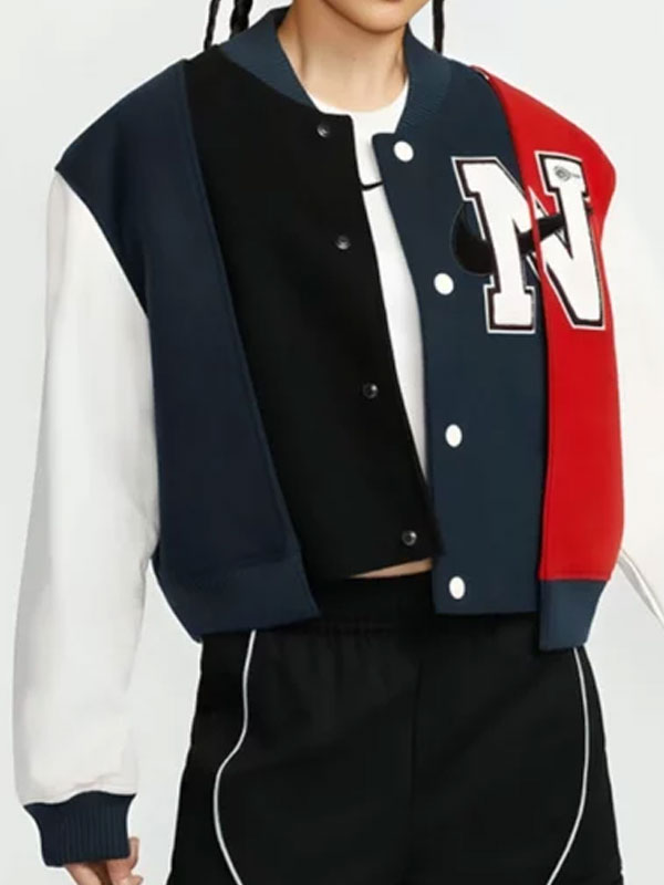 Women By YOON Oversized Varsity Letterman Jacket