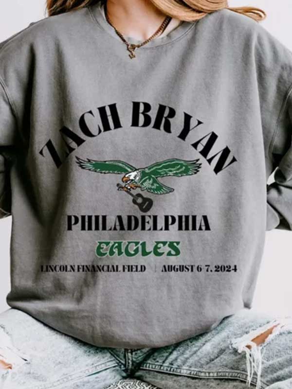 Zach Bryan Philadelphia Eagles Crewneck Sweatshirt