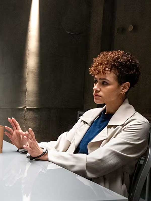 Zee The Killer 2024 Nathalie Emmanuel White Trench Coat
