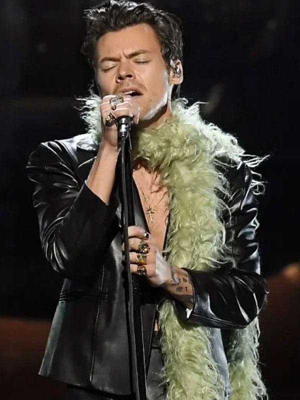 2021 Harry Styles Grammys Leather Blazer