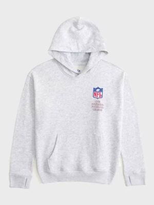 2024 Abercrombie NFL Graphic Pullover Gray Hoodie