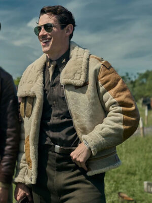 2024 Callum Turner Masters Of The Air Flight Leather Jacket