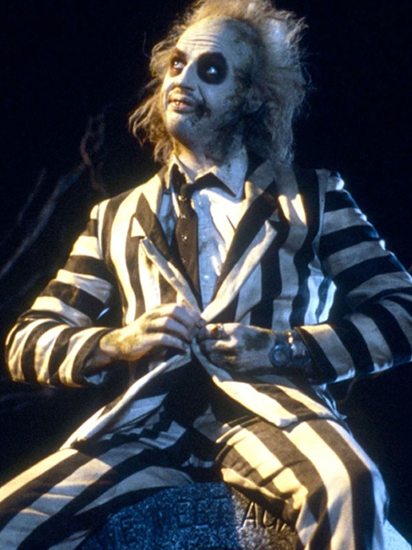 2024 Michael Keaton Beetlejuice Beetlejuice Striped Suit