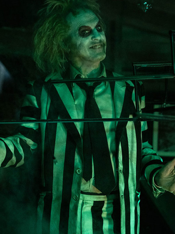 2024 Michael Keaton Beetlejuice Beetlejuice Striped Suit