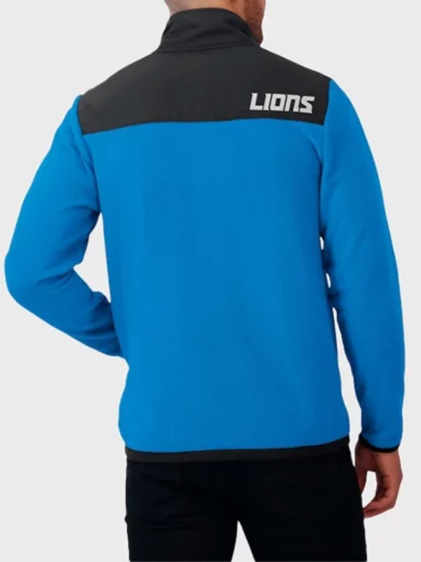 2024 NFL Detroit Lions Fleece Full-Zip Blue Jacket