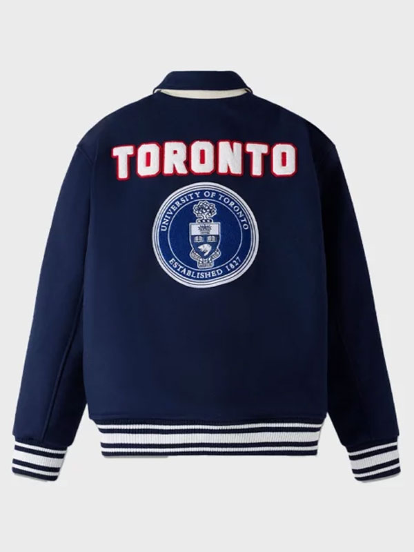 2024 OVO Campus Toronto Navy Blue Varsity Bomber Jacket