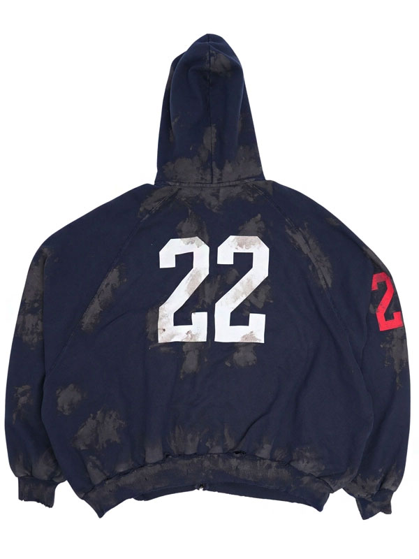 22 Polo Balenciaga Distressed Fleece Zip-Up Hoodie