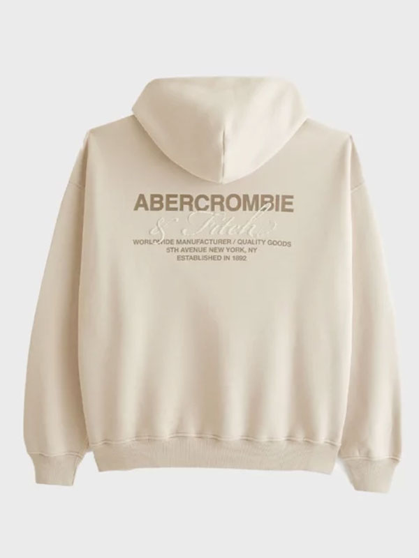 Abercrombie & Fitch Logo Pullover Fleece Hoodie