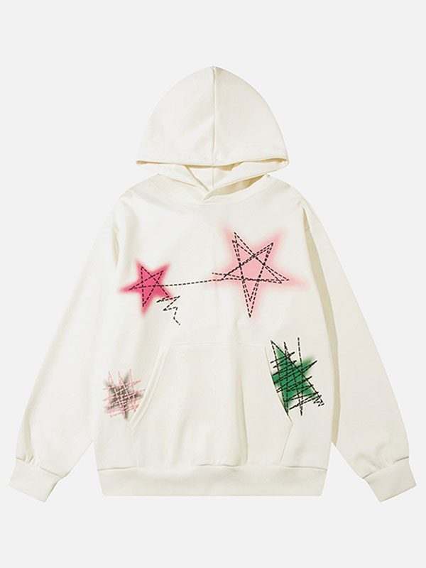 Aelfric Eden Graffiti pointed Star Fleece Pullover Hoodie