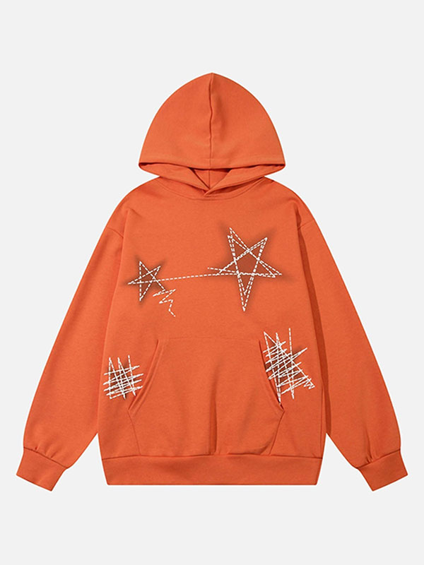 Aelfric Eden Graffiti pointed Star Fleece Pullover Hoodie