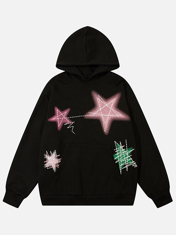 Aelfric Eden Graffiti pointed Star Fleece Pullover Hoodie