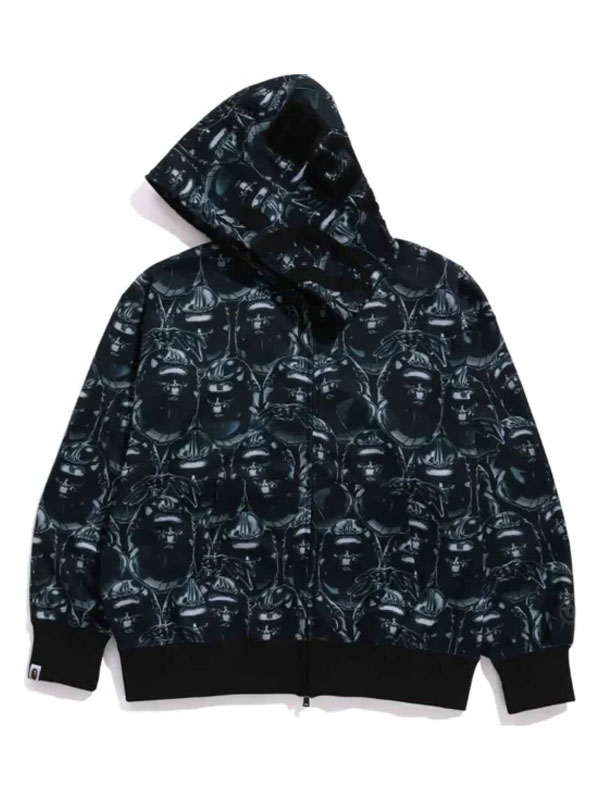 Ape Head Graffiti Shark Fleece Zip-Up Hoodie