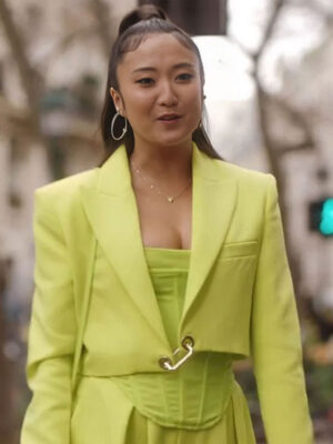 Ashley Park Emily In Paris S04 Neon Cropped Jacket