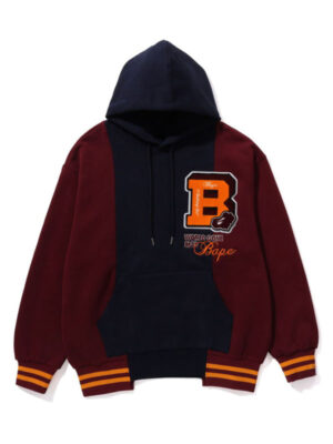 Bape Badges Color Blocking Oversized Pullover Hoodie