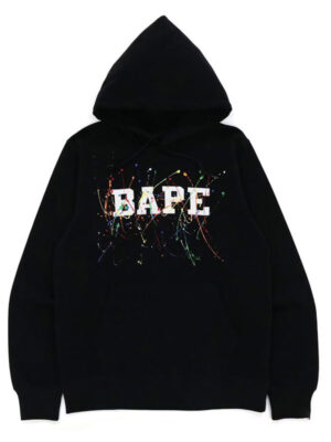 Bape Paint Splatter Fleece Oversized Pullover Hoodie