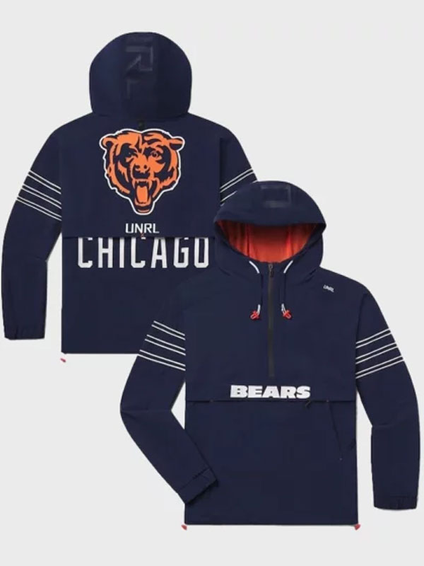 Bears x UNRL Chicago Navy Blue DWR Track Hoodie Jacket