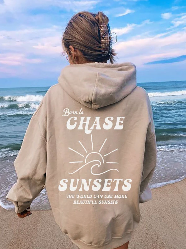 Born To Chase The Sunsets Oversized Hoodie