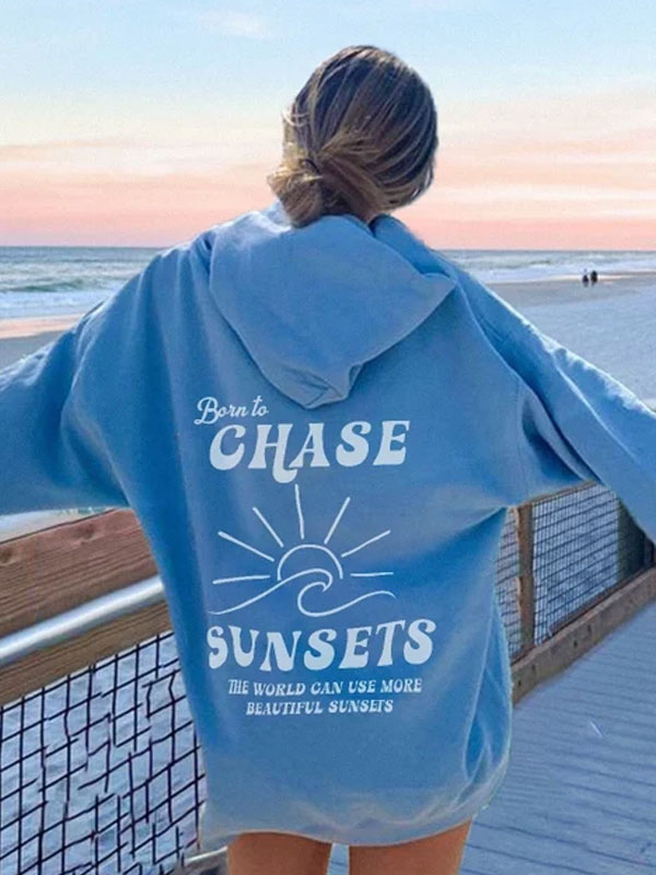 Born To Chase The Sunsets Oversized Hoodie