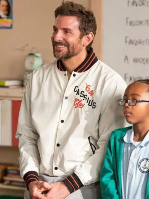 Bradley Cooper Abbott Elementary White Bomber Jacket