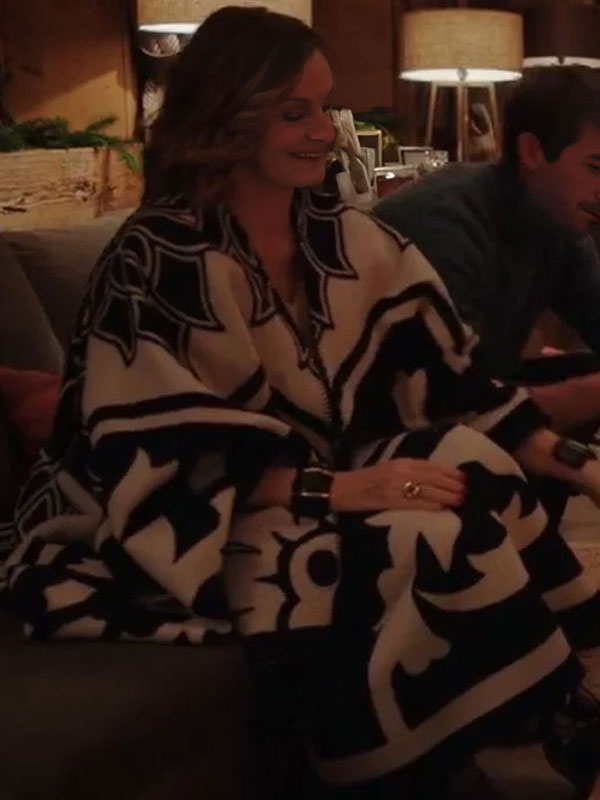 Camille Japy Emily In Paris S04 Printed Wool Cape Coat