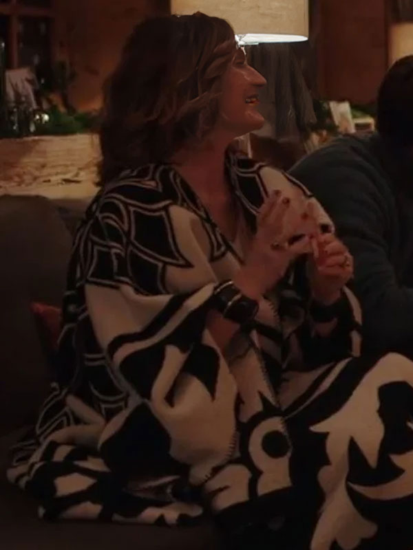 Camille Japy Emily In Paris S04 Printed Wool Cape Coat