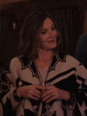 Camille Japy Emily In Paris S04 Printed Wool Cape Coat