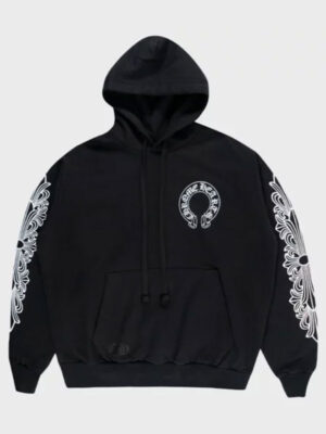 Chrome Hearts Horse Shoe Floral Pullover Black Hoodie