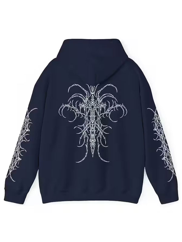 Cyber Sigilism Edgy Deathcore Gothic Oversized Hoodie