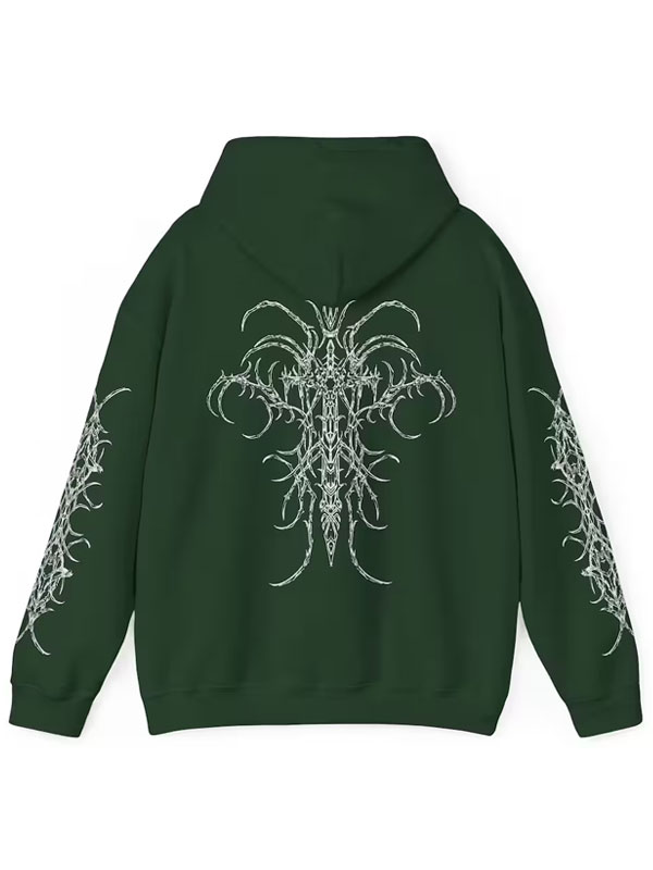 Cyber Sigilism Edgy Deathcore Gothic Oversized Hoodie
