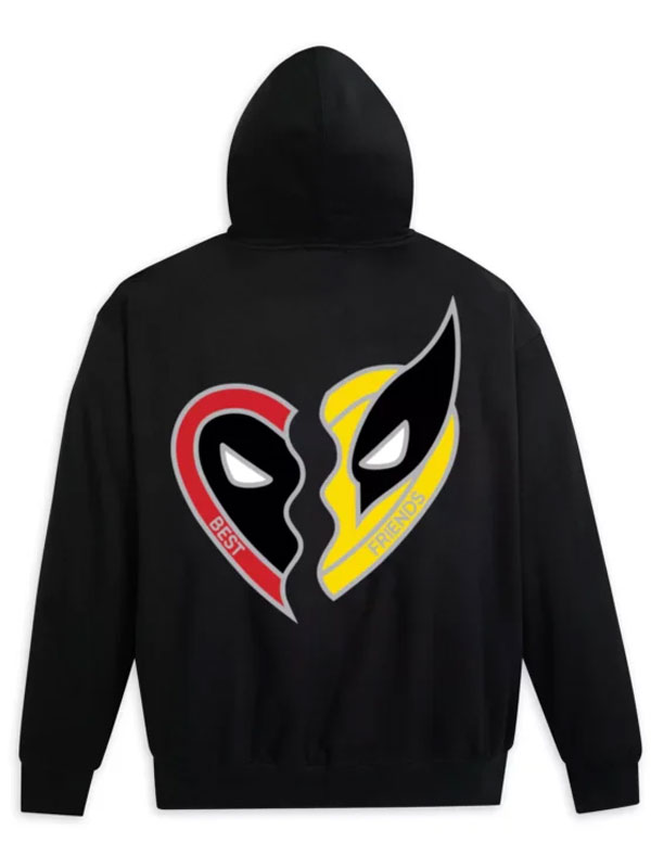 Deadpool & Wolverine Oversized Zip-Up Black Hoodie