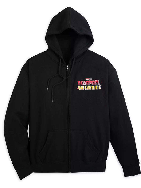 Deadpool & Wolverine Oversized Zip-Up Black Hoodie