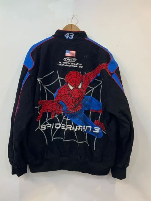 Disney Daytona Spiderman 500 Black Cotton Jacket