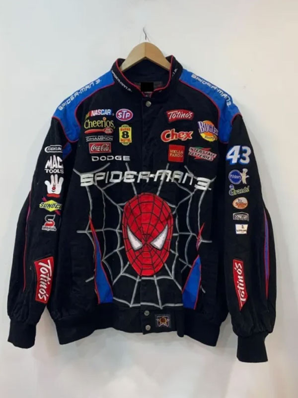 Disney Daytona Spiderman 500 Black Cotton Jacket