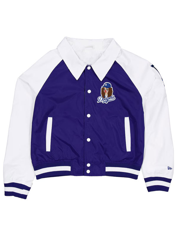 Dona x Los Angeles Dodgers Raglan varsity Bomber Jacket