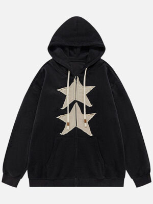 Embroidery Star Fleece Full-Zip Hoodie