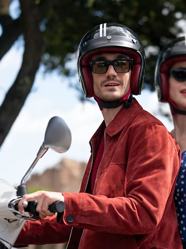 Emily in Paris S04 Marcello Red Suede Jacket