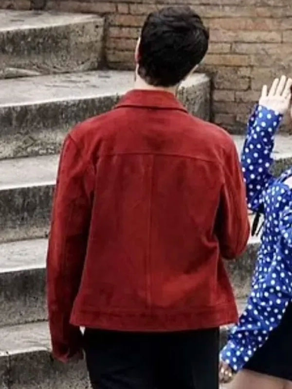Emily in Paris S04 Marcello Red Suede Jacket